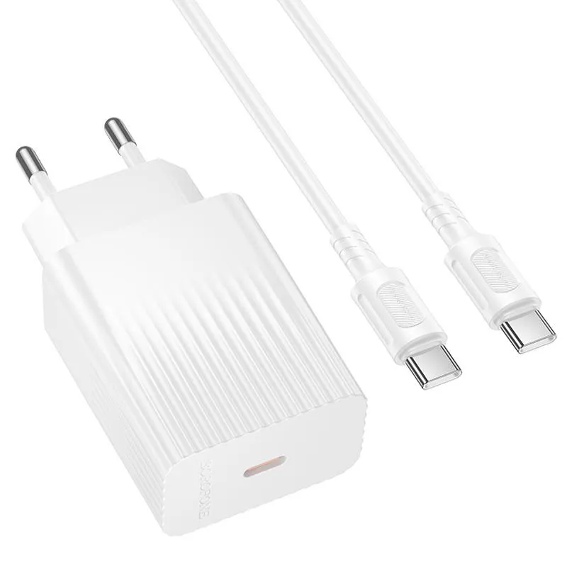 МЗП Borofone BAS73A Source PD20W + кабель Type-C to Type-C White — фото 3