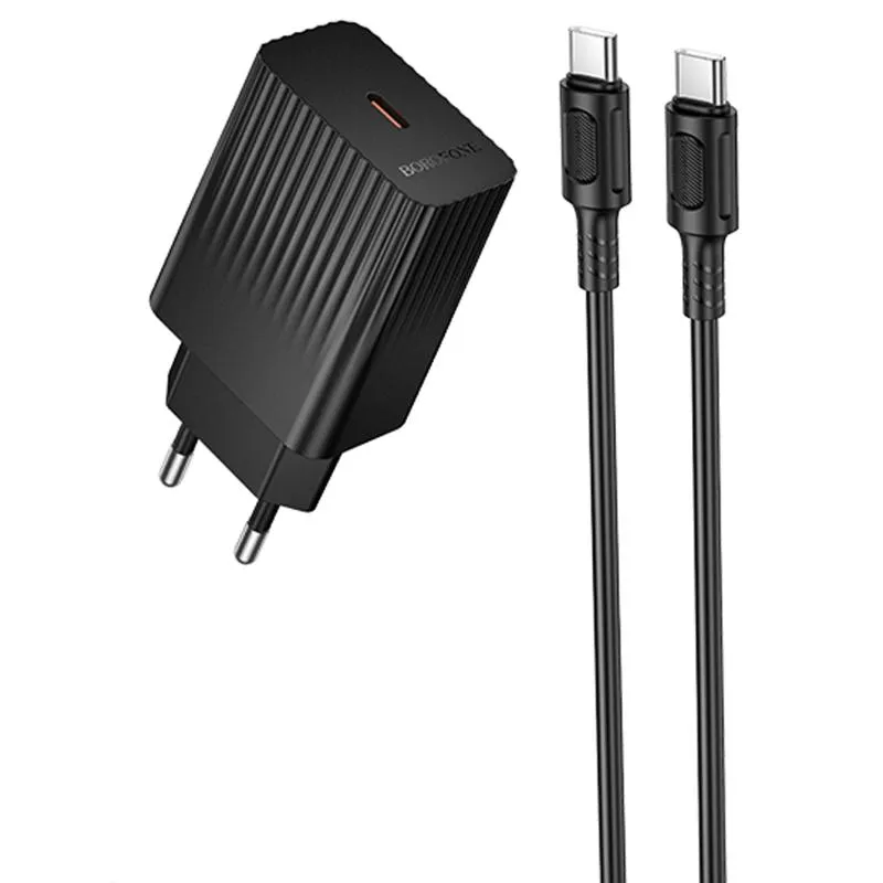 МЗП Borofone BAS75A Source PD30W + кабель Type-C to Type-C Black