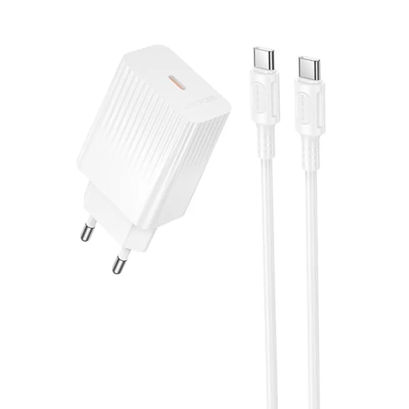 МЗП Borofone BAS75A Source PD30W + кабель Type-C to Type-C White