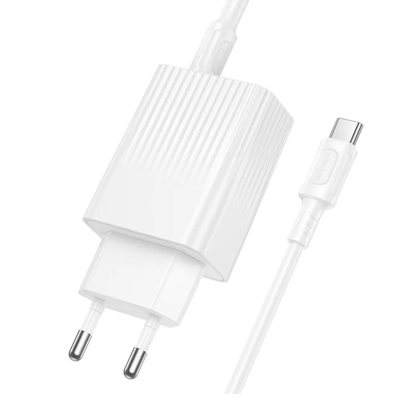 МЗП Borofone BAS76A Source PD30W+QC3.0 + кабель Type-C to Type-C White — фото 4