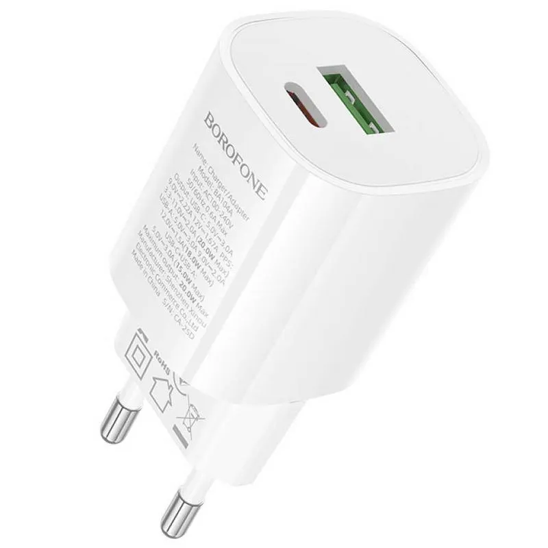 МЗП Borofone BA104A Pudding PD20W+QC3.0 White — фото 2