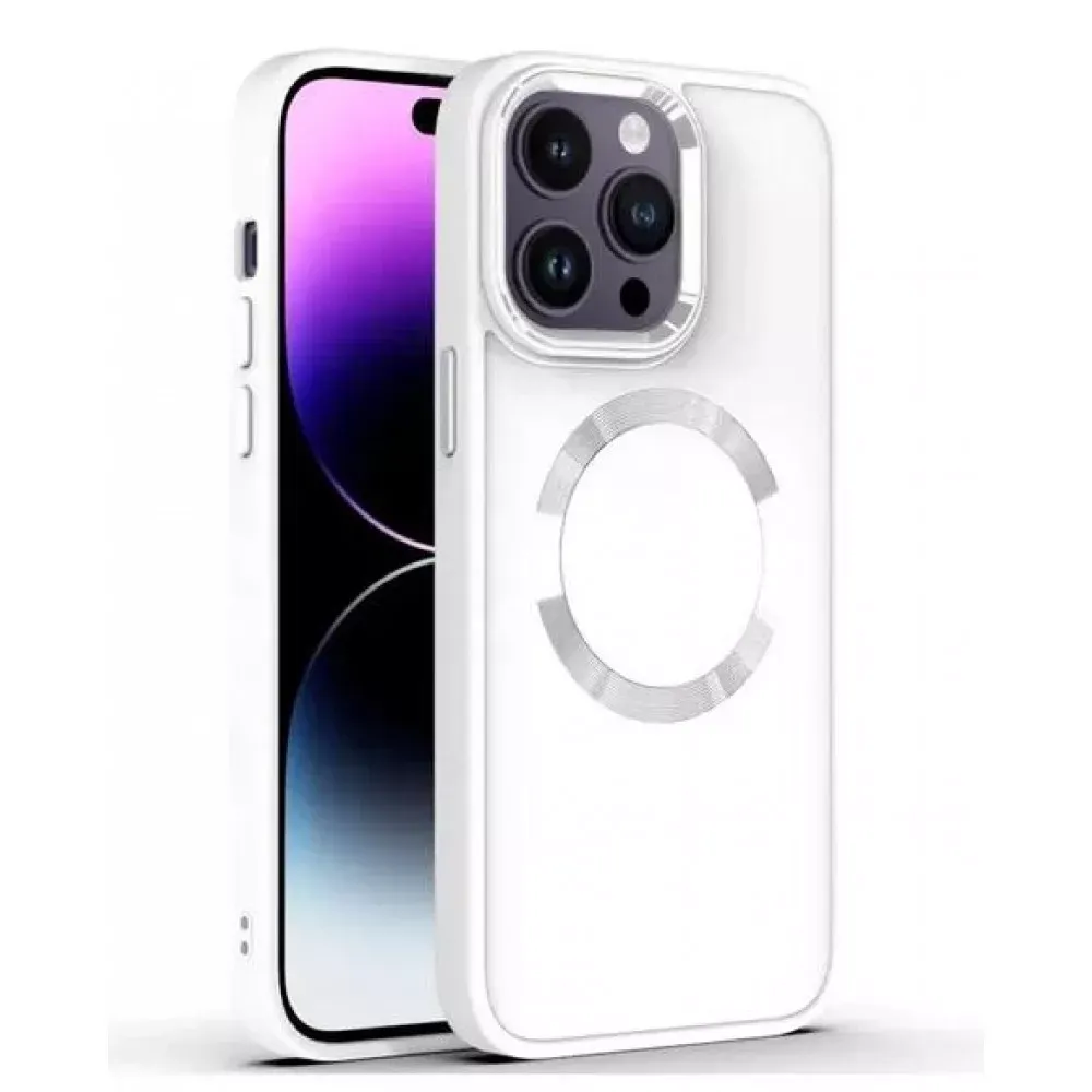 Metal Style Case With MagSafe iPhone 15 Pro — White