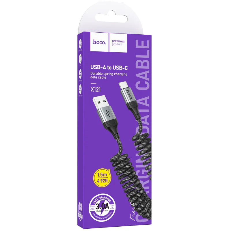 Дата кабель Hoco X121 Nuevo USB to Type-C 3A Black — фото 2