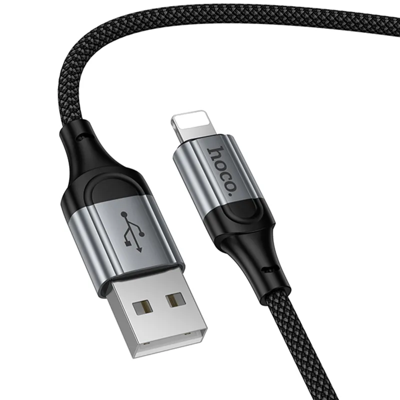 Дата кабель Hoco X121 Nuevo USB to Lightning 2.4A Black — фото 7