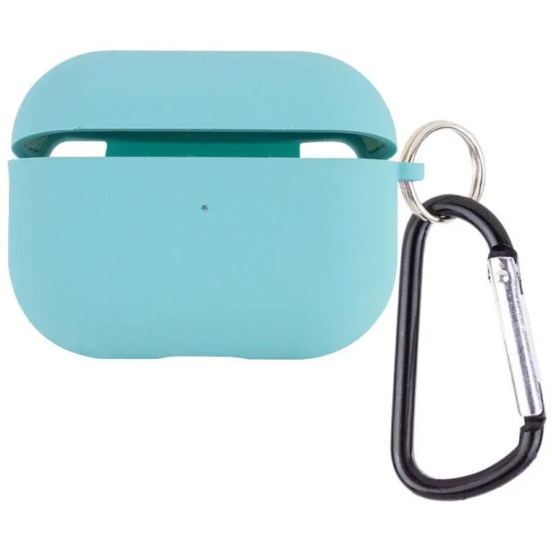 Силіконовий футляр з мікрофіброю для навушників Airpods Pro 3 Бірюзовий / Marine Green