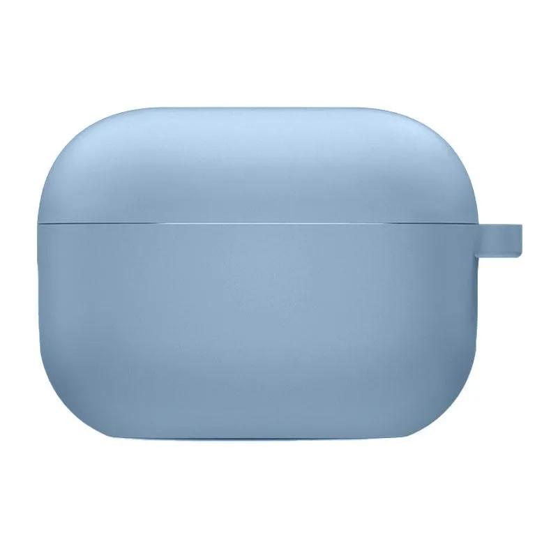Силіконовий футляр з мікрофіброю для навушників Airpods Pro 3 Блакитний / Lilac Blue