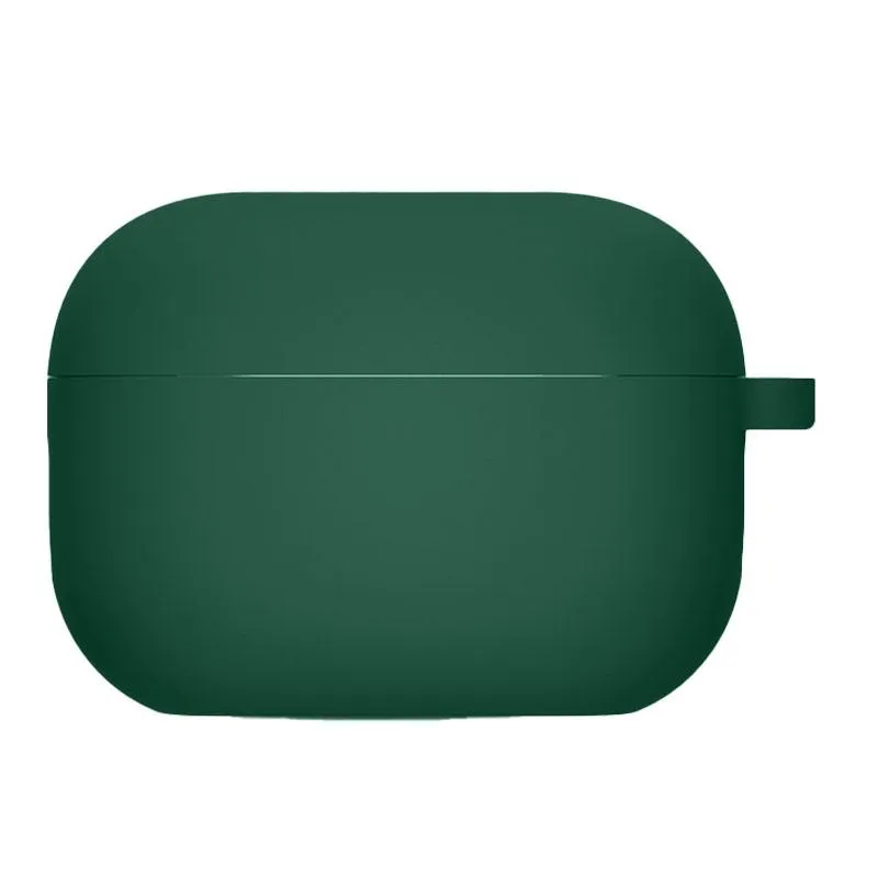 Силіконовий футляр з мікрофіброю для навушників Airpods Pro 3 Зелений / Pine green