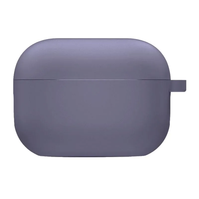 Силіконовий футляр з мікрофіброю для навушників Airpods Pro 3 Сірий / Lavender Gray