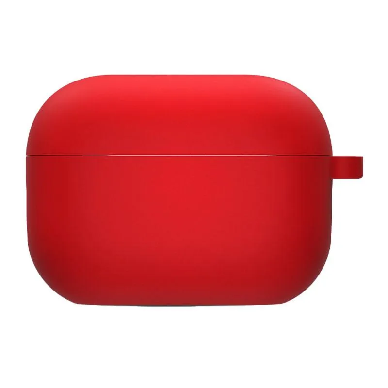 Силіконовий футляр з мікрофіброю для навушників Airpods Pro 3 Червоний / Red