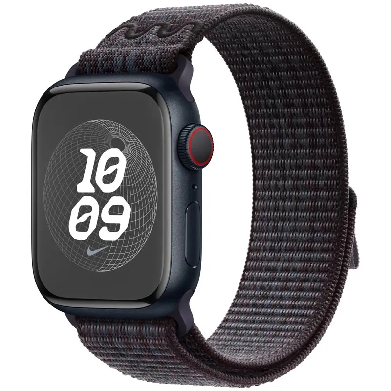 Ремінець Nylon Sport Loop для Apple Watch 42 /44/45/46/49mm Black / Blue — фото 2