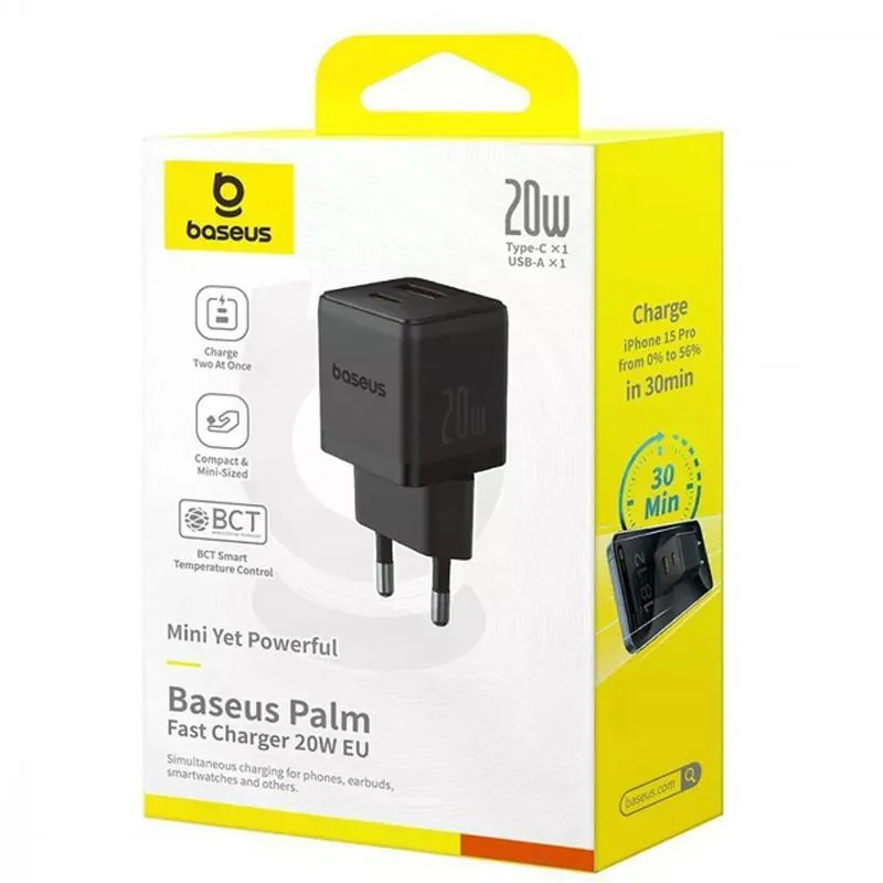 МЗП Baseus Palm Fast Charger 20W Cluster Black — фото 2