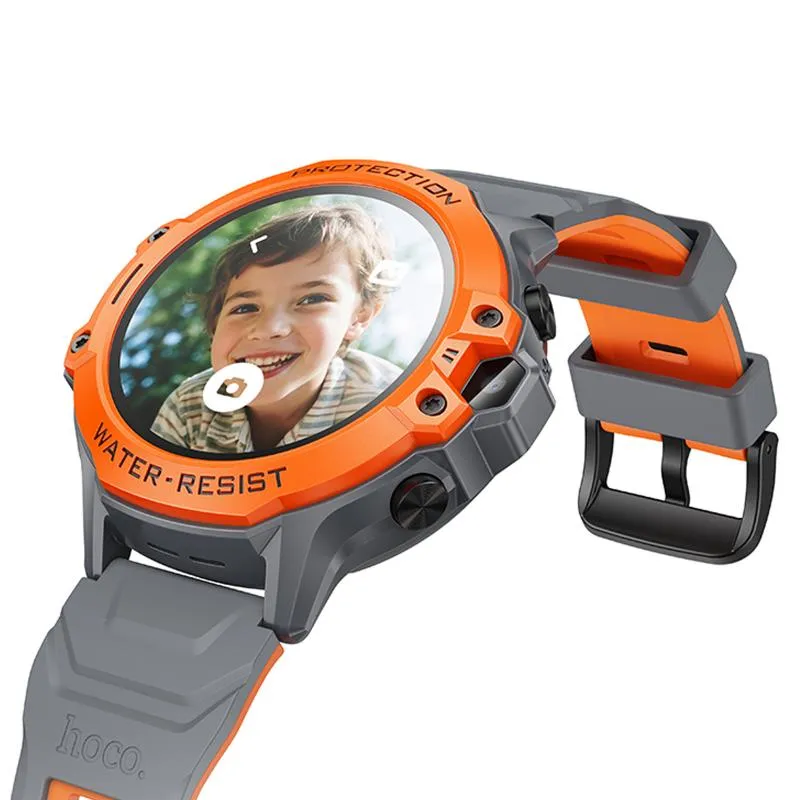 Дитячий cмарт-годинник Hoco Y107 4G with call function Orange — фото 3