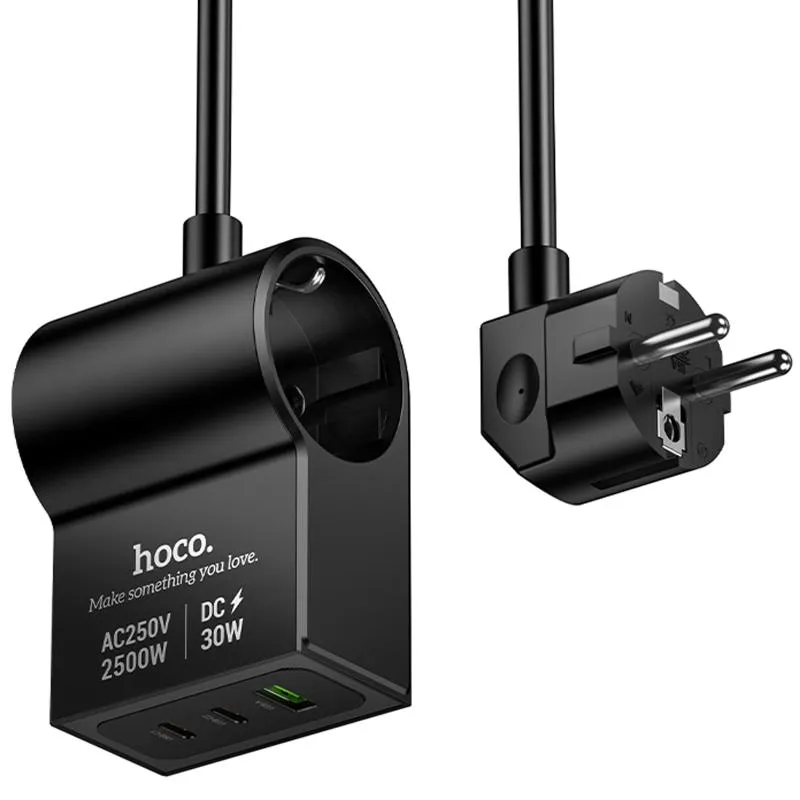 МЗП Hoco AC33 Win 1 position 30W QC+PD Black