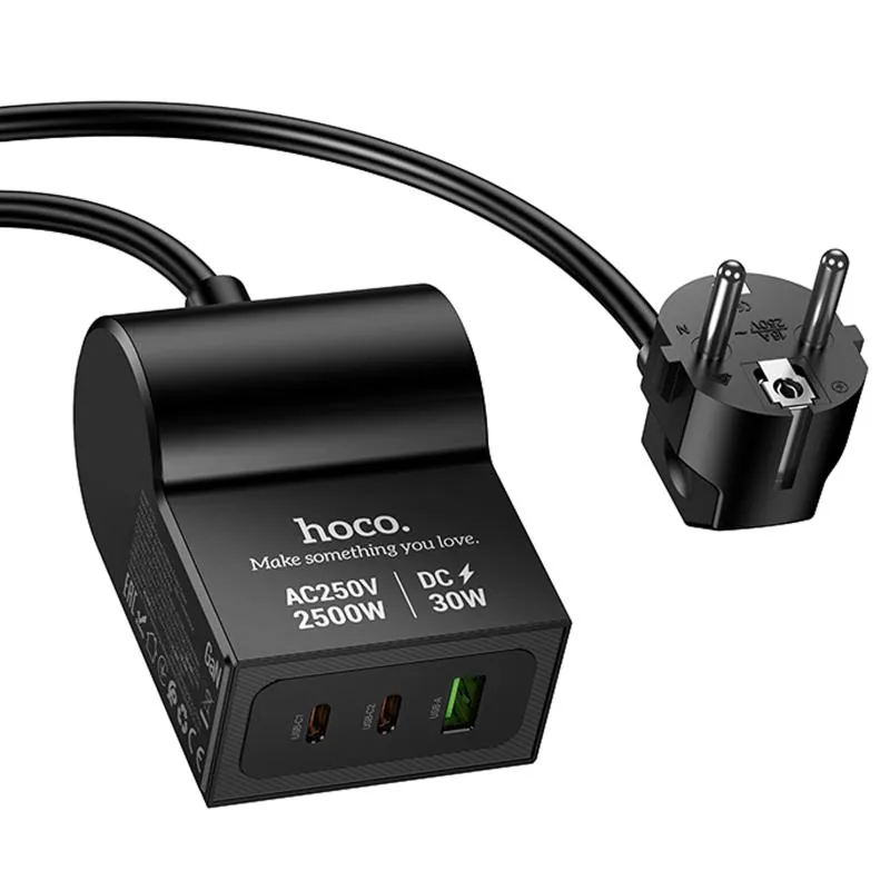 МЗП Hoco AC33 Win 1 position 30W QC+PD Black — фото 3