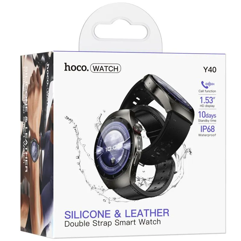 Смарт-годинник Hoco Y40 Smart sports watch Black — фото 3