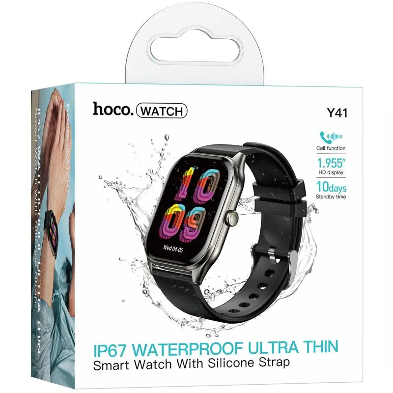 Смарт-годинник Hoco Y41 Smart sports watch Black — фото 2