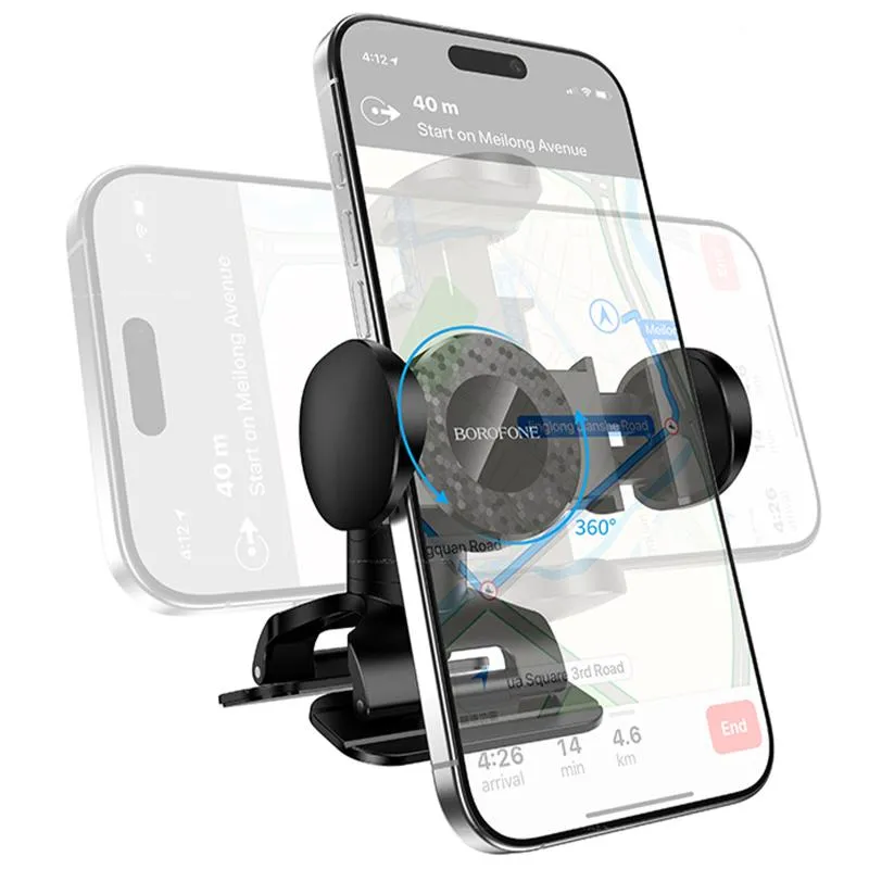 Автотримач Borofone BH142 Support pull clip Black — фото 4