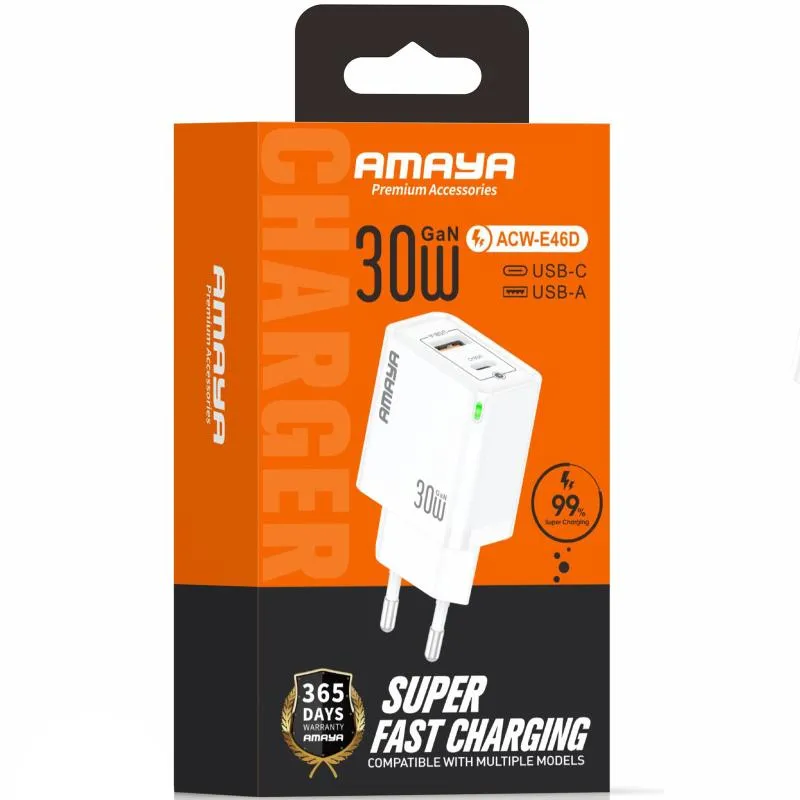 МЗП Amaya E46D PD30W+QC3.0 GaN White — фото 2
