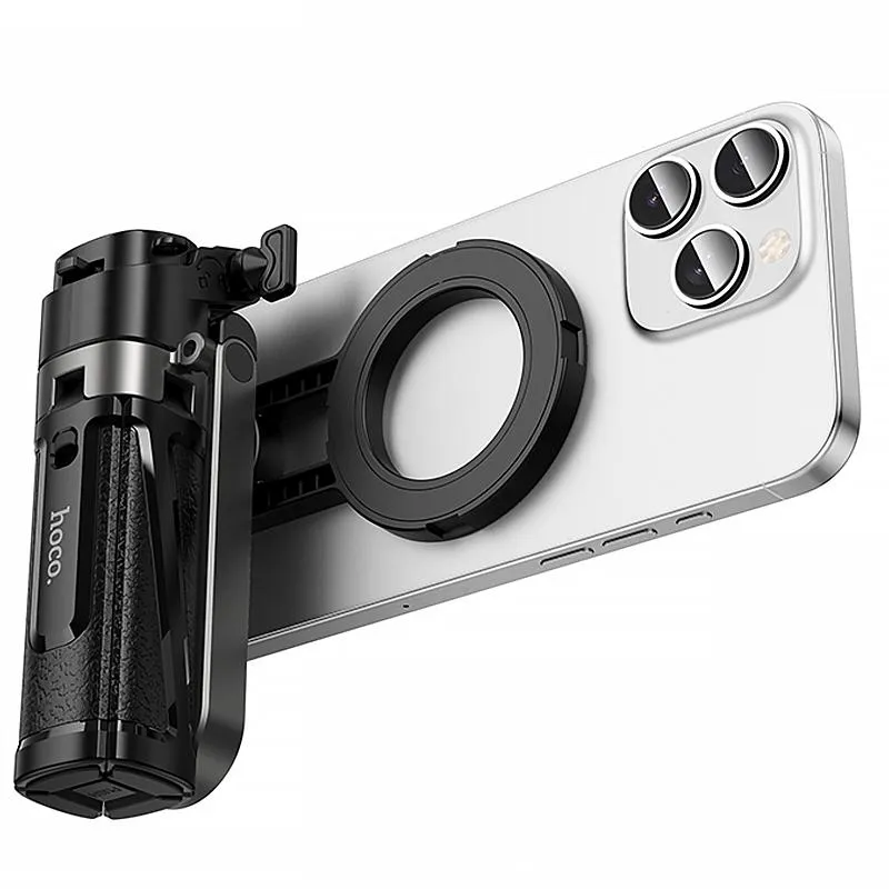 Монопод для селфі Hoco K27 Pro magnetic трипод + знімний BT пульт Black — фото 3
