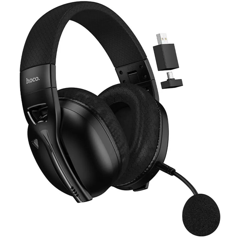 Накладні бездротові навушники Hoco W114 Magic (Bluetooth+3.5mm+2.4G) Black