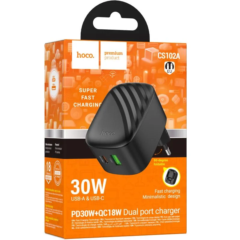 МЗП Hoco CS102A Folding PD30W+QC3.0 Black — фото 2