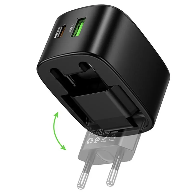 МЗП Hoco CS102A Folding PD30W+QC3.0 Black — фото 4