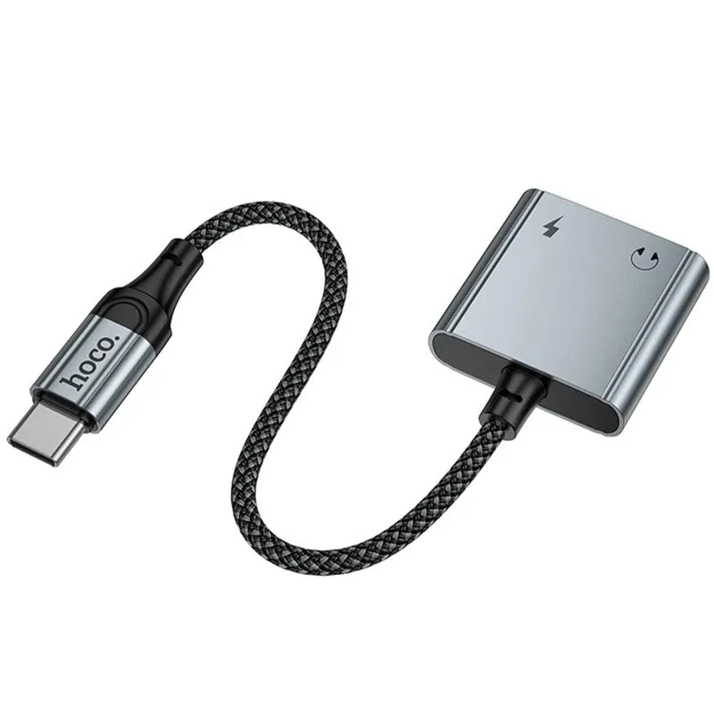 Перехідник Hoco UPA34 Type-C to Type-C + 3.5mm Metal gray — фото 4
