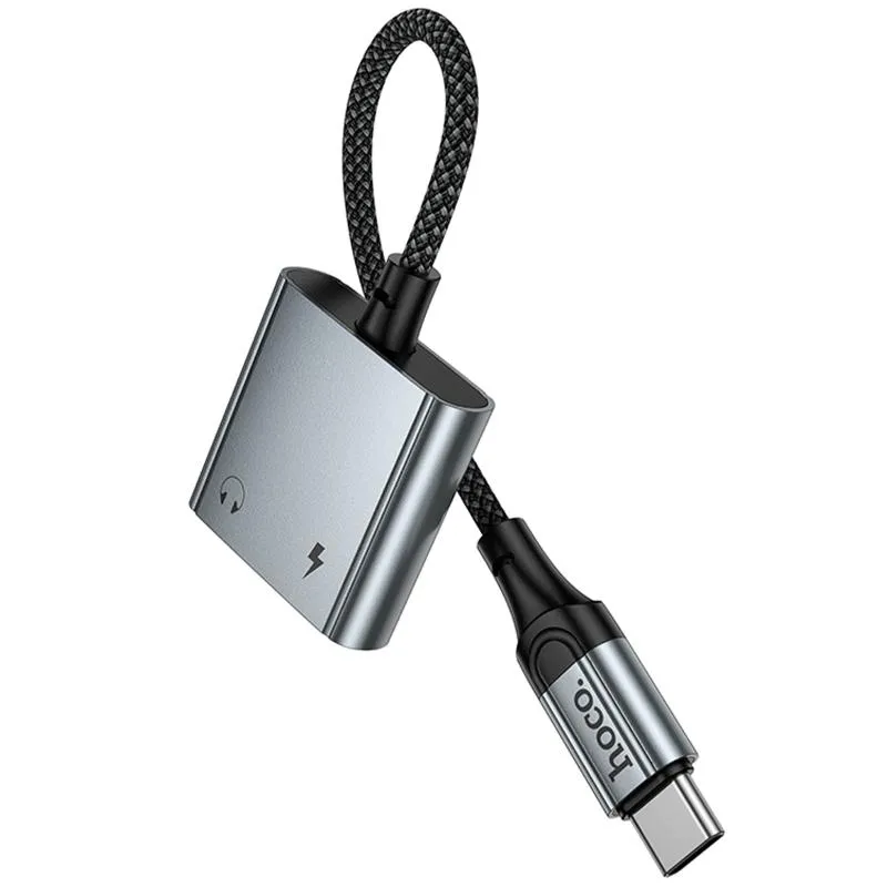 Перехідник Hoco UPA34A Type-C to Type-C*2 Metal gray — фото 4