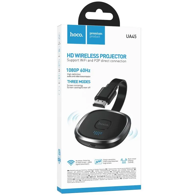 Адаптер Hoco UA45 HDMI Screen Mirroring Device Black — фото 6