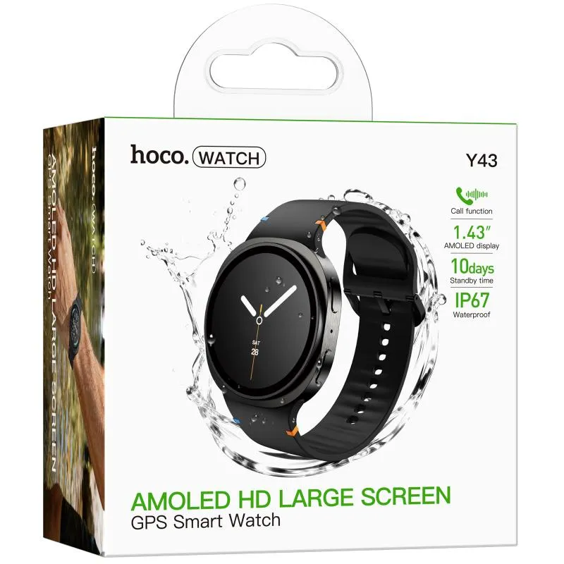 Смарт-годинник Hoco Y43 Amoled Smart sports watch Black — фото 2