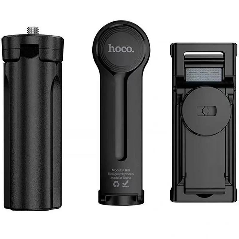 Монопод для селфі Hoco K100 Prestigio mini трипод + крепление 1/4 Black — фото 3