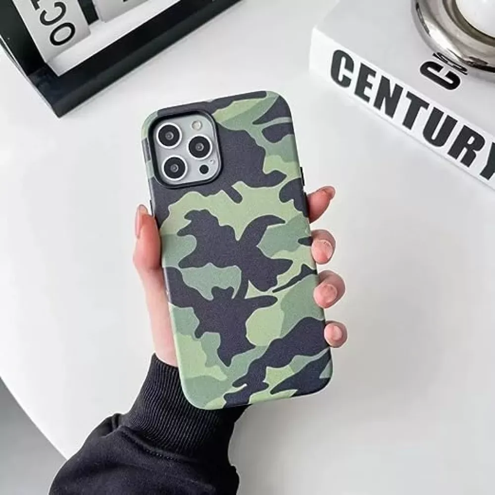 Military Leather Case with MagSafe iPhone 12 / 12 Pro — Green — фото 3