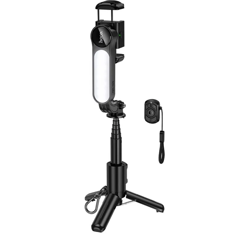 Монопод для селфі Hoco K90 Support axis smart+light Black — фото 7