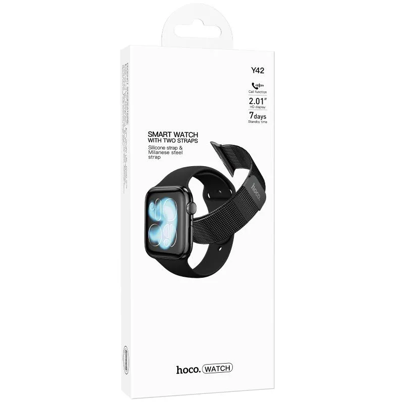 Смарт-годинник Hoco Y42 Smart sports watch Black — фото 4