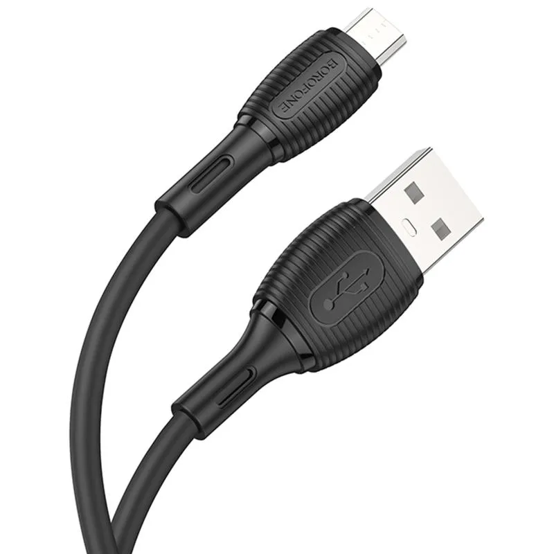 Дата кабель Borofone BX86 Advantage USB to MicroUSB 2.4A Black — фото 3