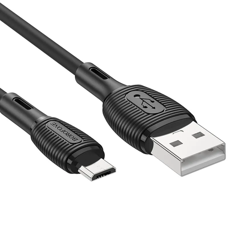 Дата кабель Borofone BX86 Advantage USB to MicroUSB 2.4A Black — фото 4