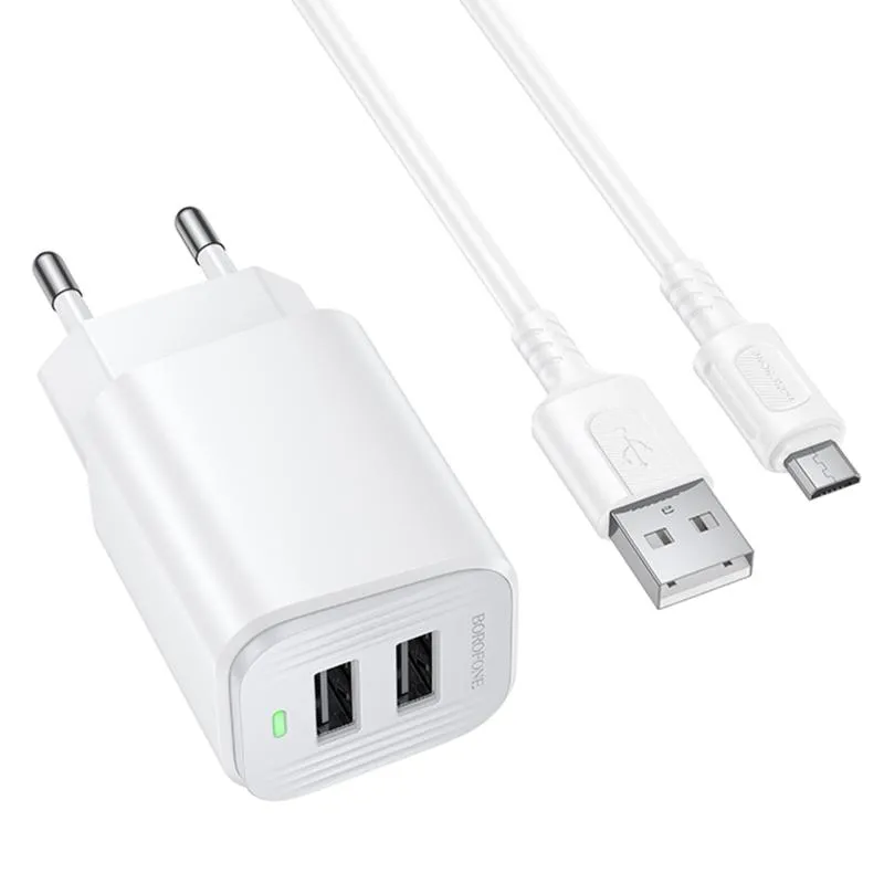 МЗП Borofone BAS81A Star 10.5W + кабель USB to MicroUSB White