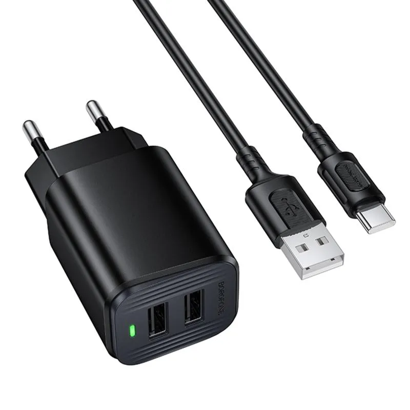 МЗП Borofone BAS81A Star 10.5W + кабель USB to Type-C Black