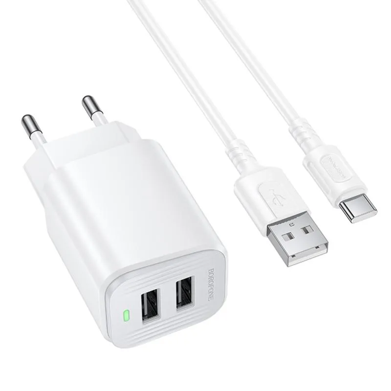 МЗП Borofone BAS81A Star 10.5W + кабель USB to Type-C White