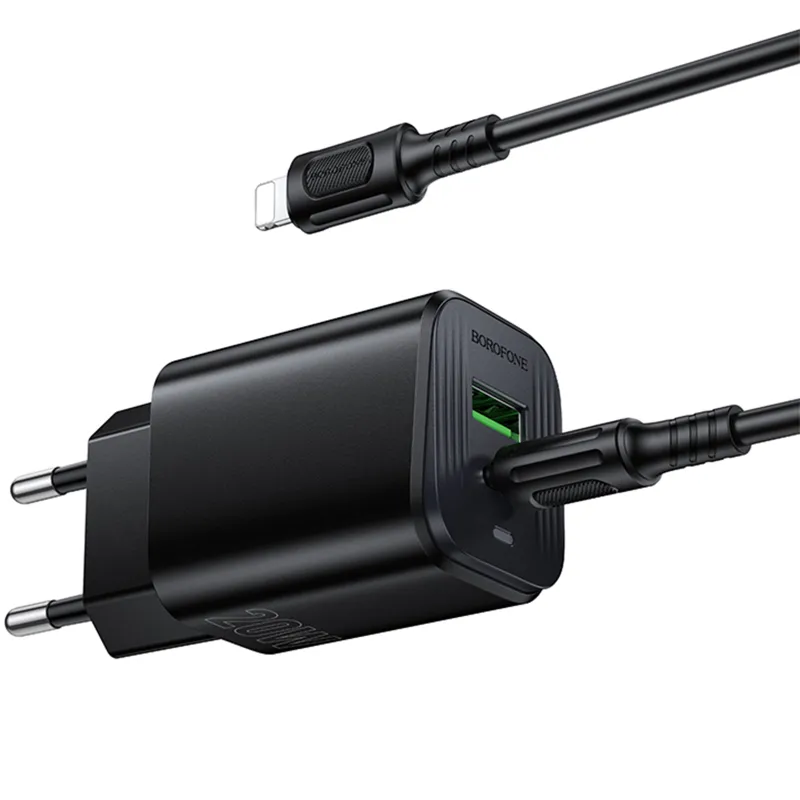 МЗП Borofone BAS83A Star PD20W+QC3.0 + кабель Type-C to Lightning Black — фото 3