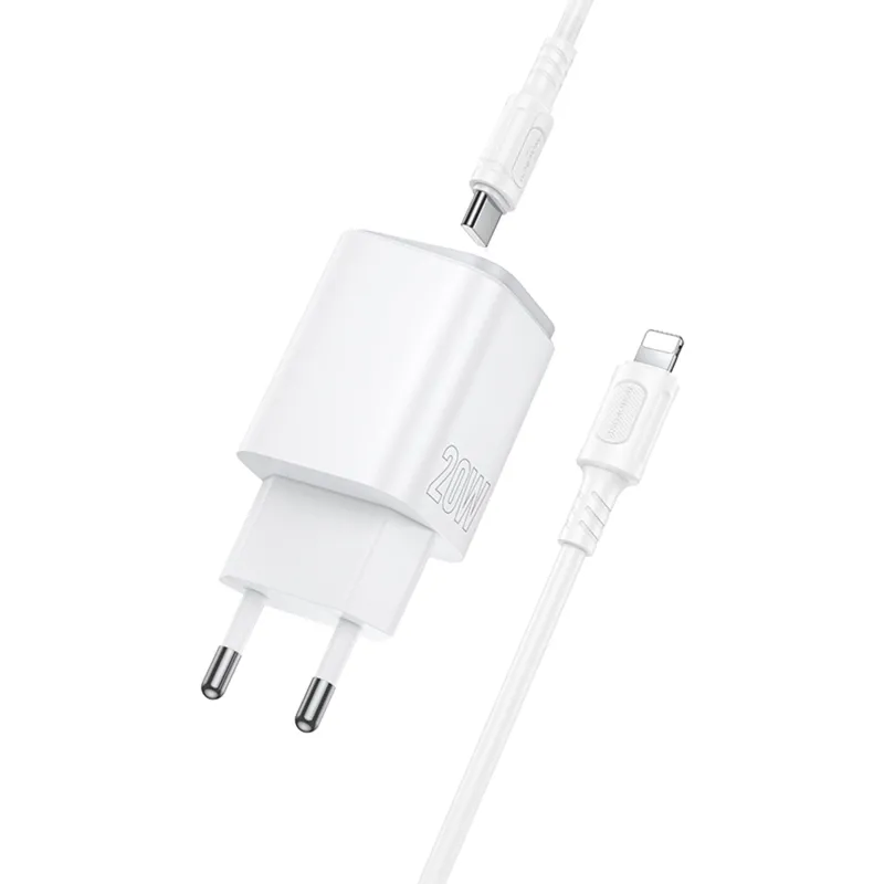 МЗП Borofone BAS83A Star PD20W+QC3.0 + кабель Type-C to Lightning White — фото 3