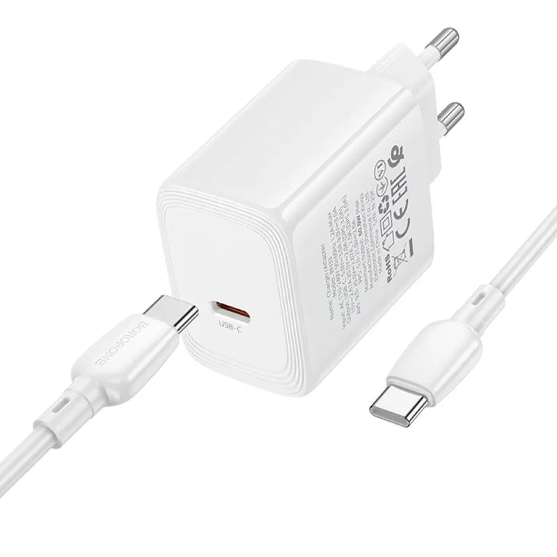 МЗП Borofone BN33 Fuente PD40W + кабель Type-C to Type-C White — фото 6