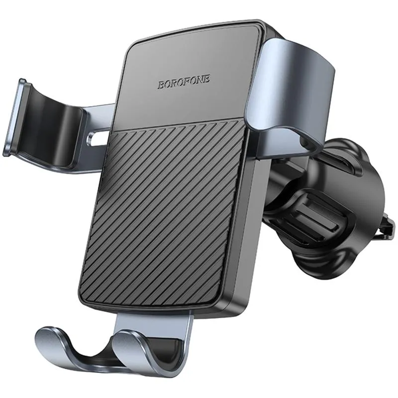Автотримач Borofone BH118 Refined (air outlet) Black / Metal gray