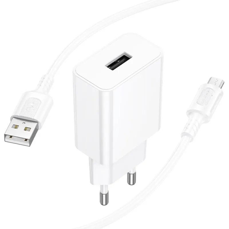 МЗП Borofone BA110A Lemi 7.5W + кабель USB to MicroUSB White — фото 5