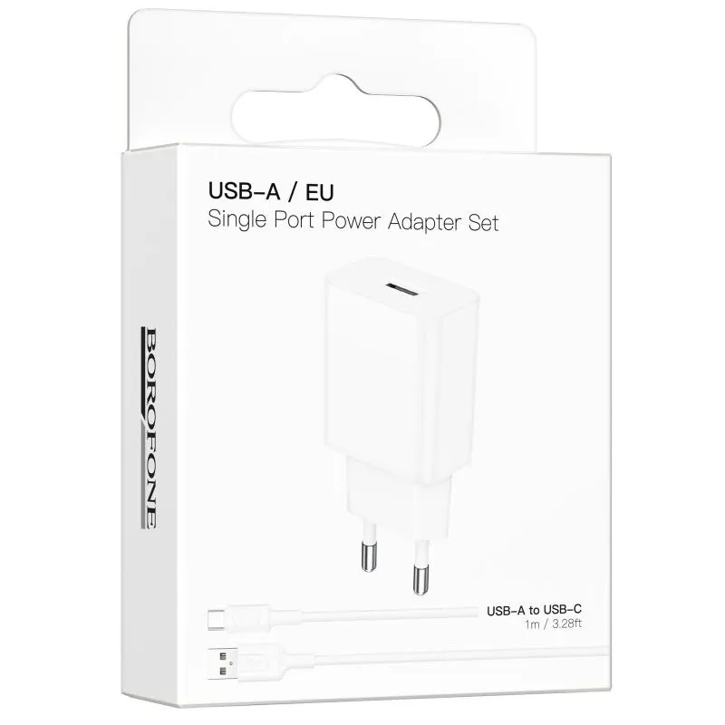 МЗП Borofone BA110A Lemi 7.5W + кабель USB to Type-C White — фото 2
