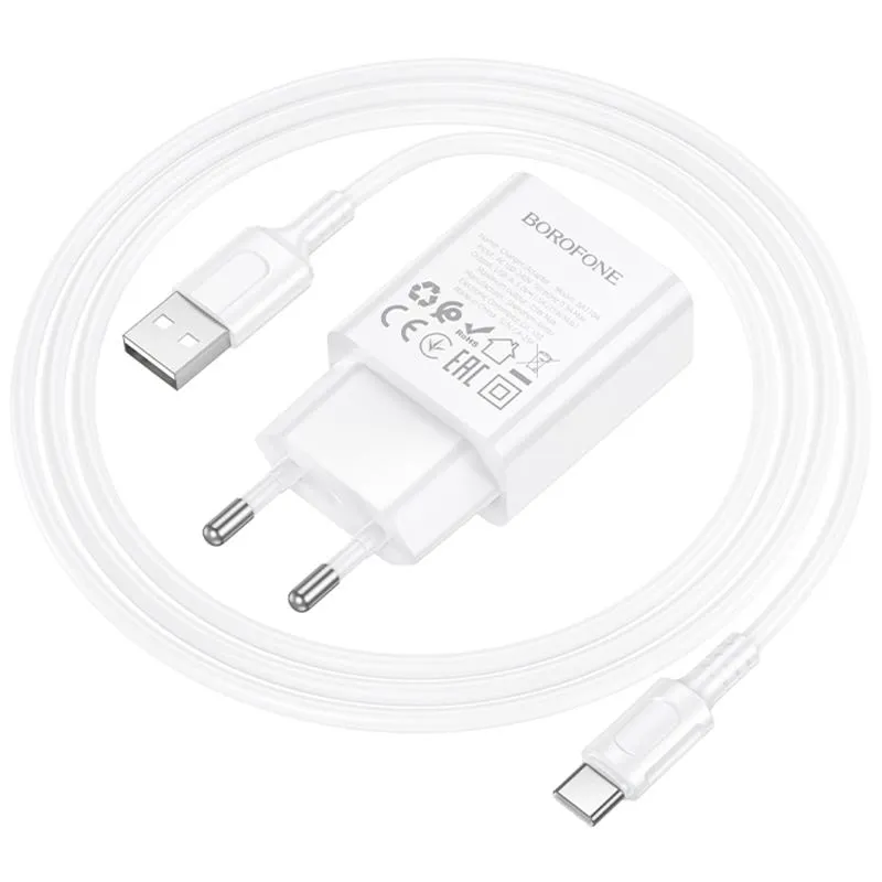 МЗП Borofone BA110A Lemi 7.5W + кабель USB to Type-C White — фото 6
