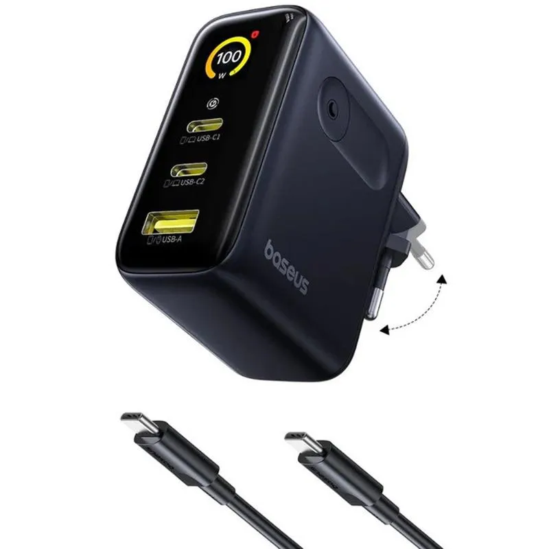 МЗП Baseus PicoGo AE21 Fast Charger 100W + кабель Type-C to Type-C Cosmic Black