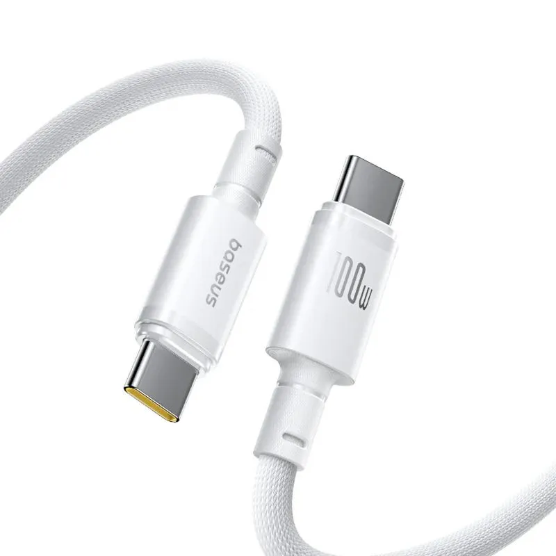 Дата кабель Baseus New Braided Type-C to Type-C 100W Moon White