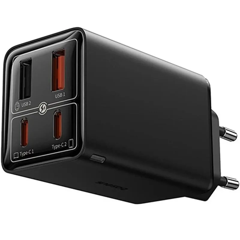 МЗП Baseus GaN6 Pro Fast Charger PD100W+QC3.0 (2USB-A/2C) (P101627) Cluster Black