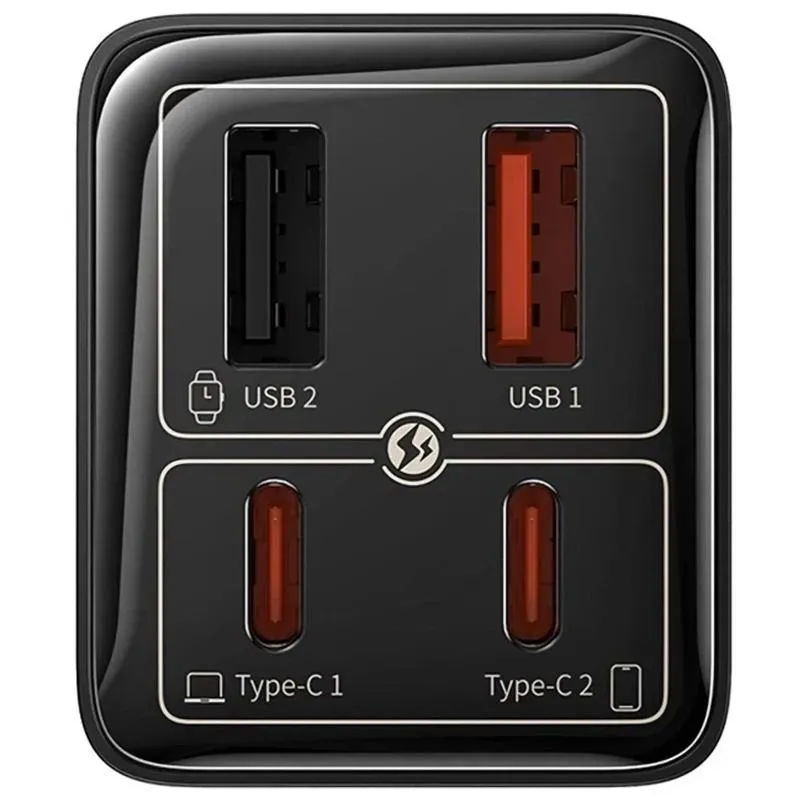 МЗП Baseus GaN6 Pro Fast Charger PD100W+QC3.0 Cluster Black — фото 2